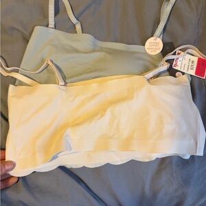 Wireless Supportive Bralette - Cream & Light Blue